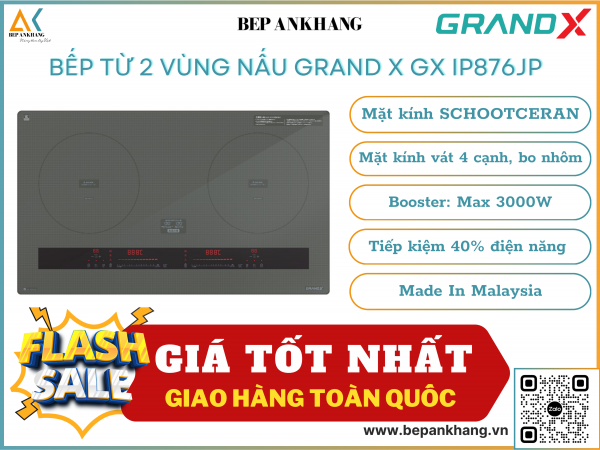 Bếp từ 2 vùng nấu Grand X GX IP879JP - Made In Malaysia